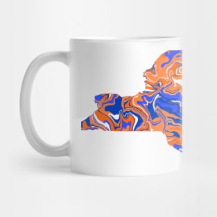 Orange and Blue tie dye NY Mug